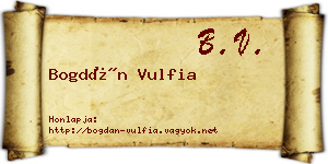 Bogdán Vulfia névjegykártya